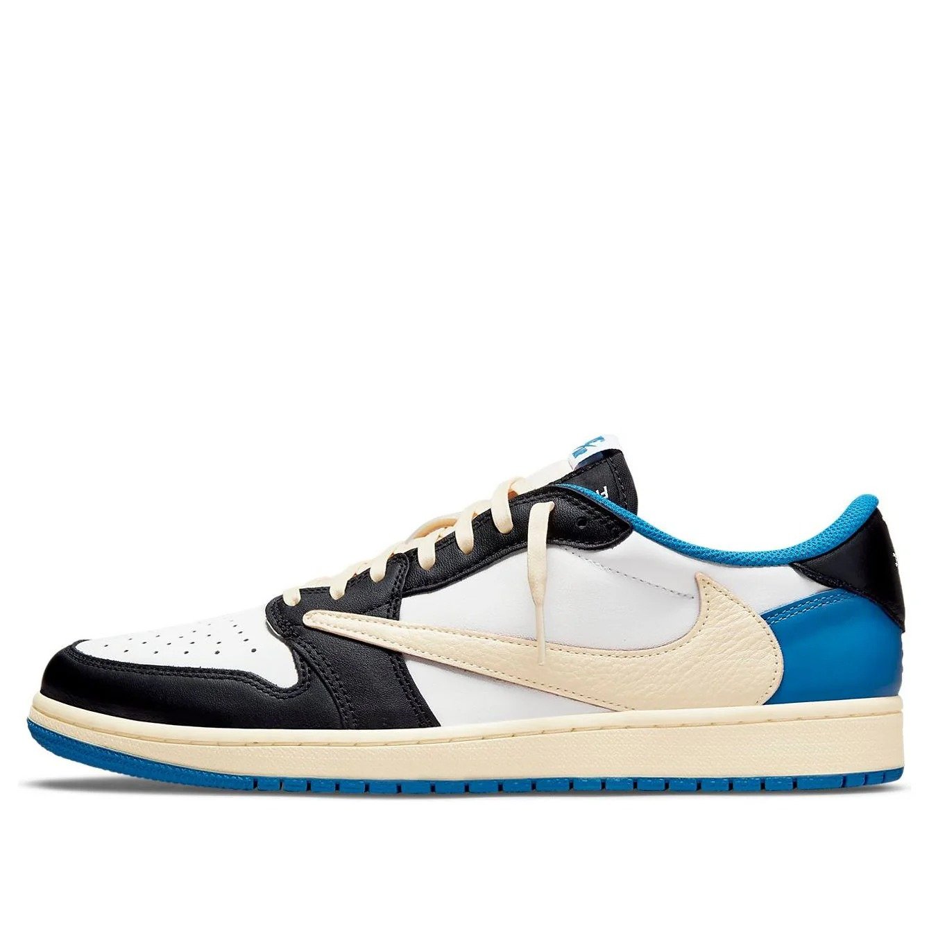 Air Jordan 1 Retro Low x Fragment Design x Travis Scott x ‘Sail Black Military Blue’ DM7866-140