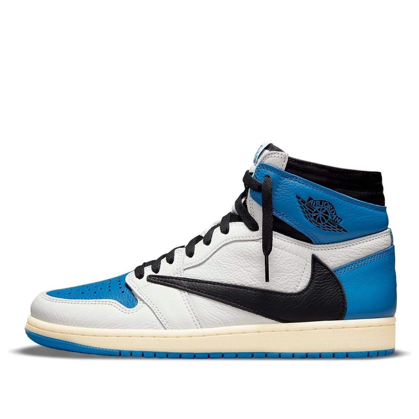Air Jordan 1 Retro High x Fragment Design x Travis Scott ‘Sail Black Military Blue’ DH3227-105