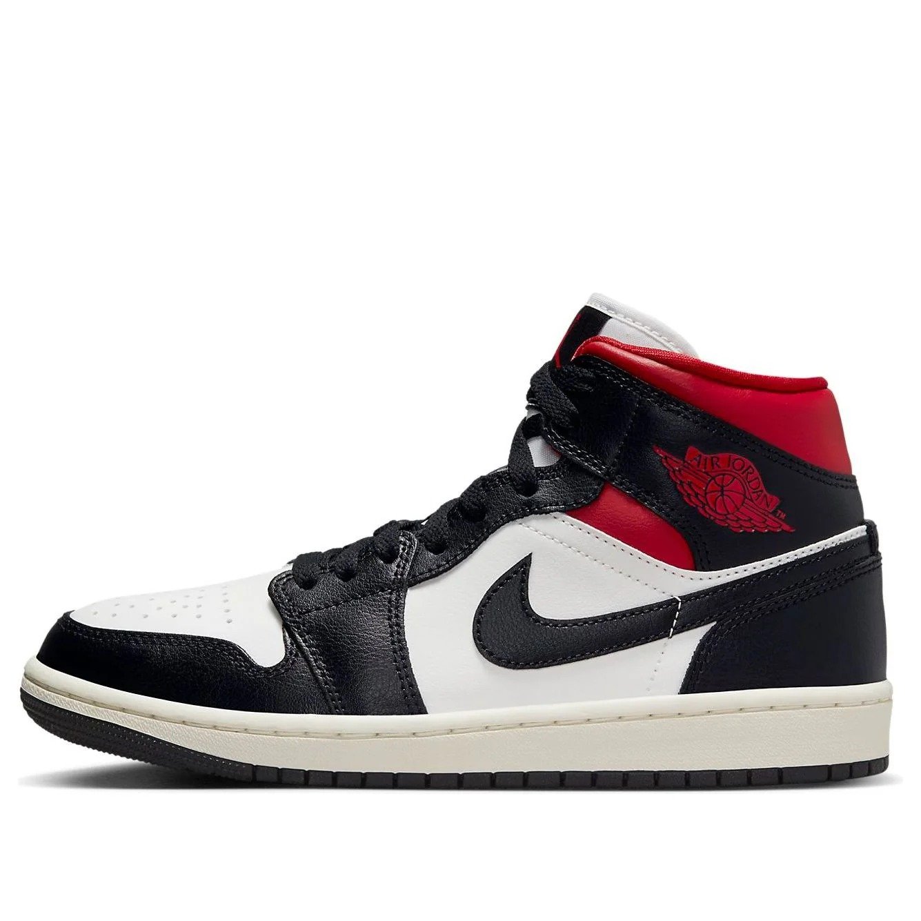 (WMNS) Air Jordan 1 Mid ‘Black Sail Gym Red’ BQ6472-061