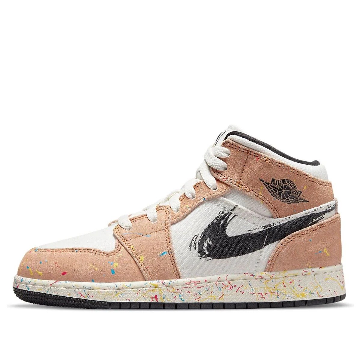 (GS) Air Jordan 1 Mid SE ‘Brushstroke Paint Splatter’ DA8006-100
